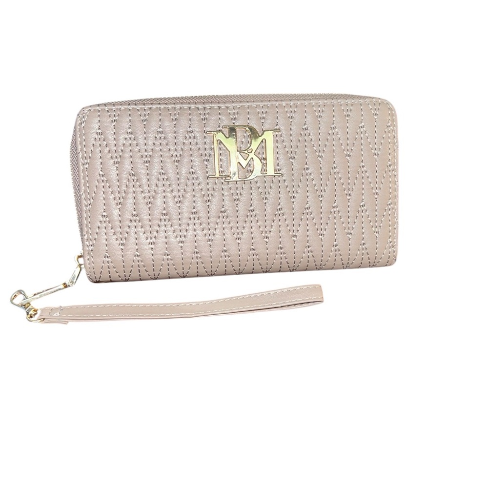 Elegant Beige Wallet with Wrist Strap